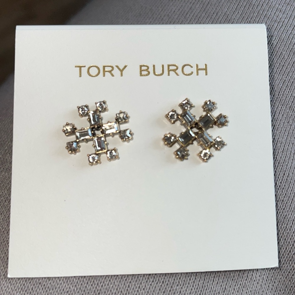 Never worn Tory Burch Crystal Stud earrings.